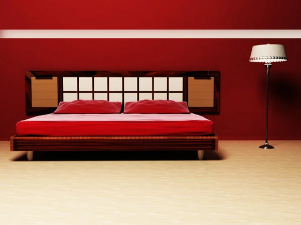 Modern interior design of bed room — Zdjęcie stockowe