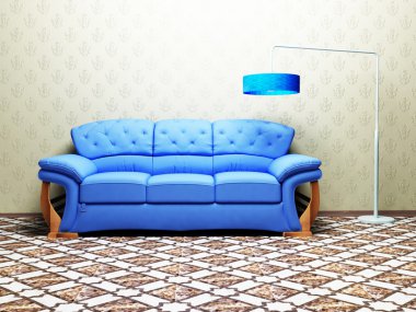 Modern interior design of living room clipart