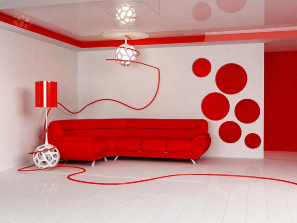 Moderní design interiéru obývacího pokoje — Stock fotografie