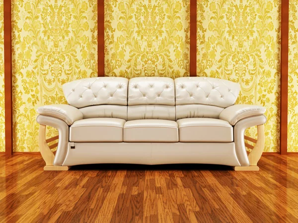 Un bel divano reale sullo sfondo vintage — Foto Stock