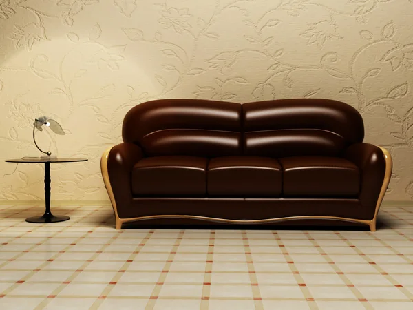 Sofá clásico marrón —  Fotos de Stock