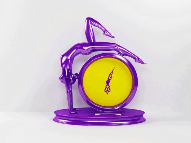 Creative violet and yelllow clock clipart