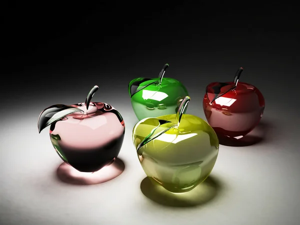 Vier kleur appels — Stockfoto