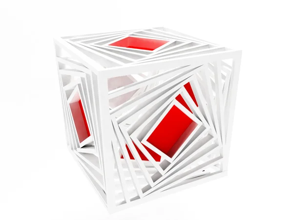 Cubo vermelho criativo — Fotografia de Stock