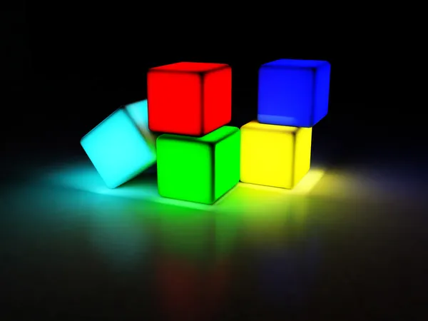 Четыре куба — стоковое фото