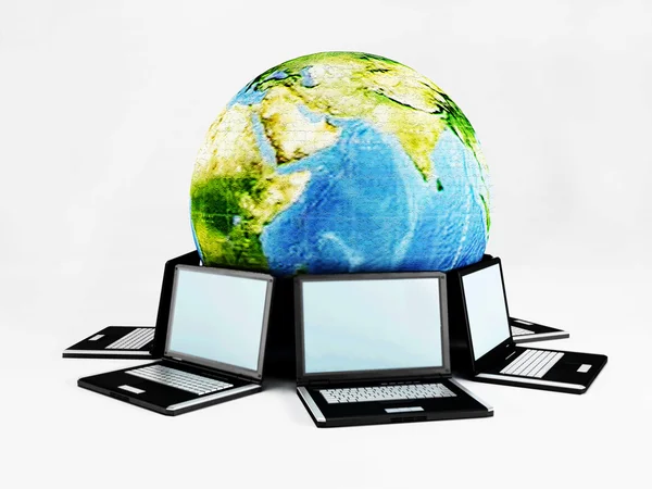 Ons land is omgeven door laptops — Stockfoto