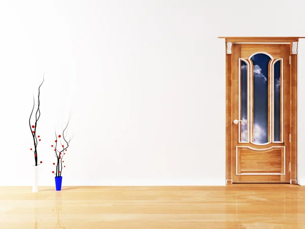 Дизайн інтер'єру з вазами і дверима — стокове фото