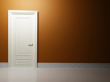 bir kapı ile iç tasarım sahnesi