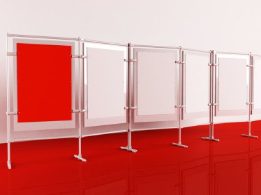 Several booths clipart