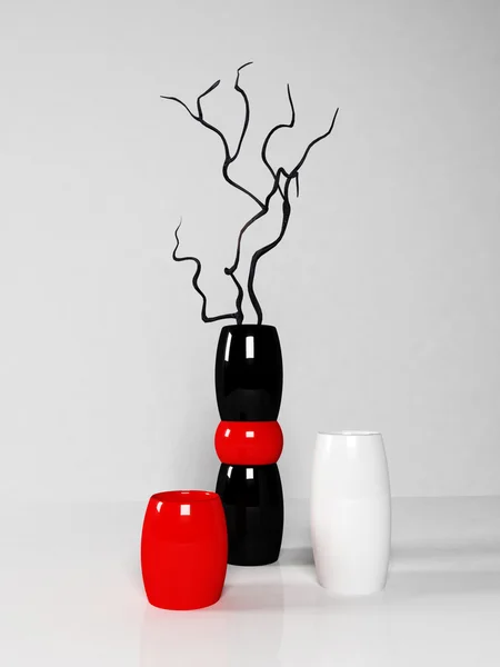 Üç modern vazolar — Stok fotoğraf