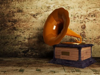 Beautiful old gramophone clipart