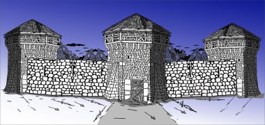 Medieval fortress clipart