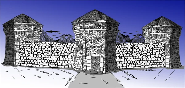 Середньовічна фортеця Ліцензійні Стокові Вектори