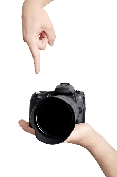 Натискання кнопки на камеру Ліцензійні Стокові Зображення