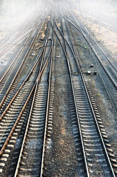 Railroad & fog — Stock Photo, Image