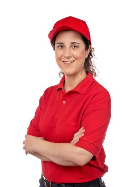 Pizza delivery woman clipart