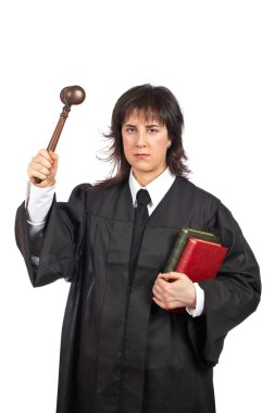 Angry female judge clipart