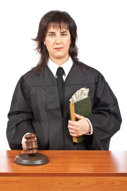 Justice accepting a bribe clipart