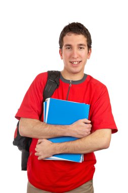 sırt çantası ile genç bir öğrenci