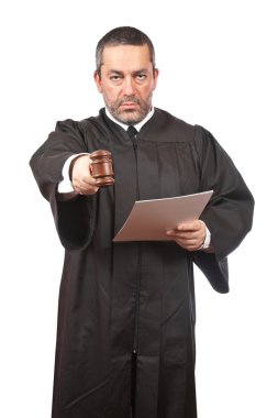 Serious male judge clipart