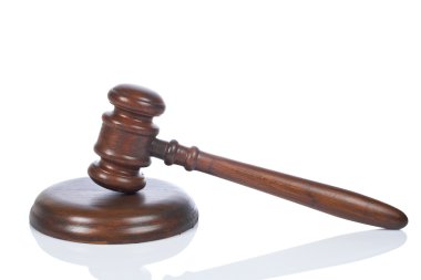 Wooden gavel reflected clipart