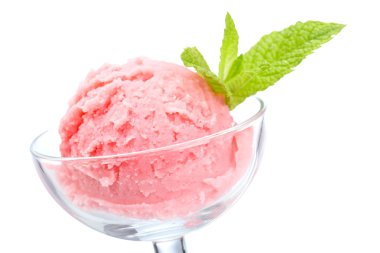 Delicious raspberries ice cream clipart