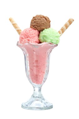 Multi flavor ice cream glass clipart