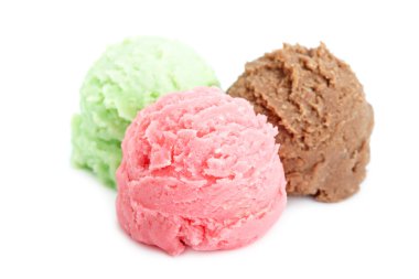 Balls of multi flavor ice cream clipart