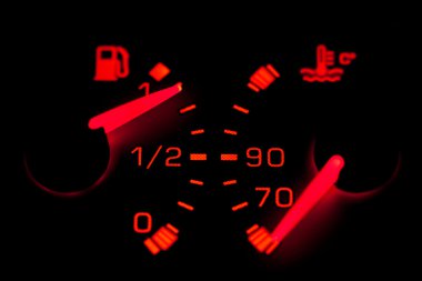 Car neon dashboard gauges clipart