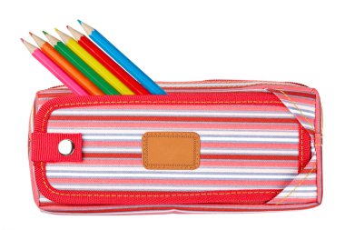 Red pencil case clipart