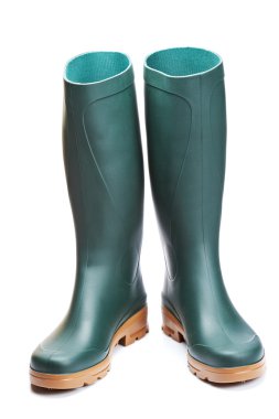 Green rubber boots clipart