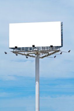 Blank billboard on cloudy sky clipart