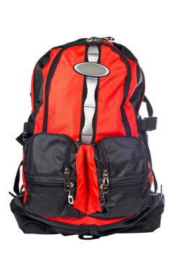 Black and red backpack clipart