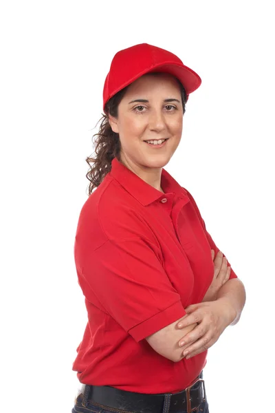 Mujer de entrega de pizza —  Fotos de Stock