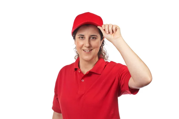 Mujer de entrega de pizza — Foto de Stock