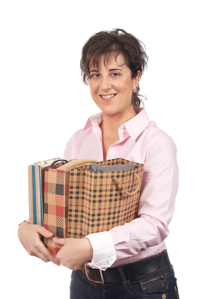 Женщина держит сумки — стоковое фото