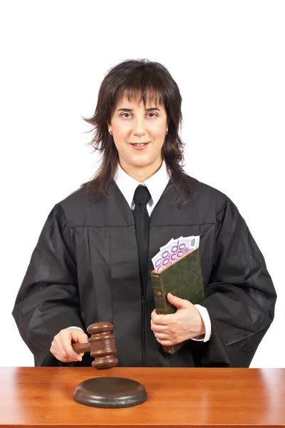 stock image Justice accepting a bribe