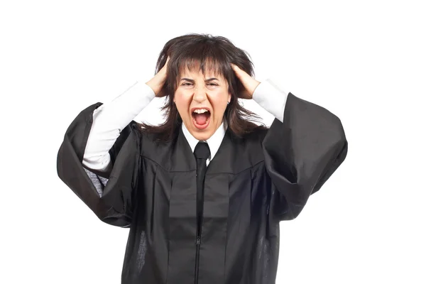 Angered female judge — Stock Photo, Image