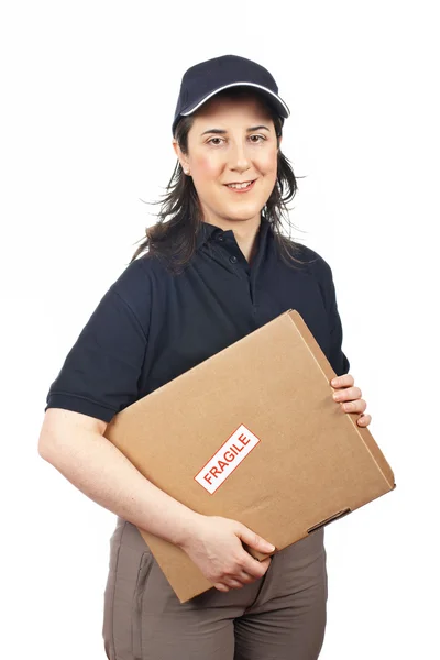 Consegnare un pacchetto fragile — Foto Stock