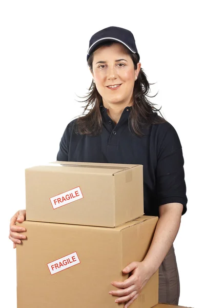 Consegna di pacchi fragili — Foto Stock