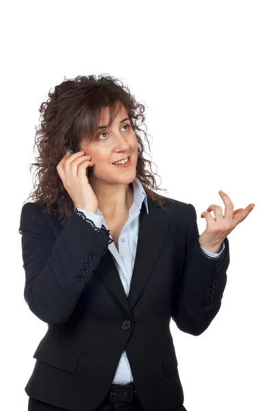 Lächelnde Geschäftsfrau im Telefongespräch — Stockfoto