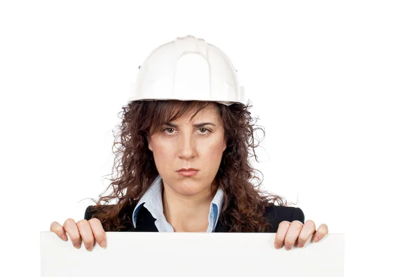 Dühös nő építész — Stock Fotó