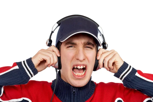 Disc jockey shouting — Stock Photo, Image