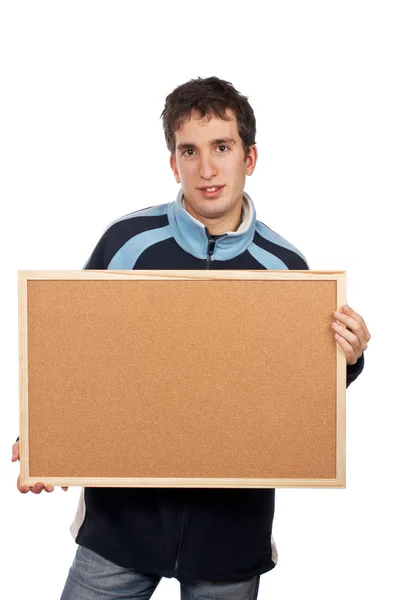 Nastolatek gospodarstwa corkboard — Zdjęcie stockowe