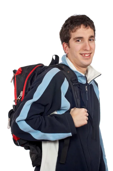 Jovem estudante com mochila — Fotografia de Stock