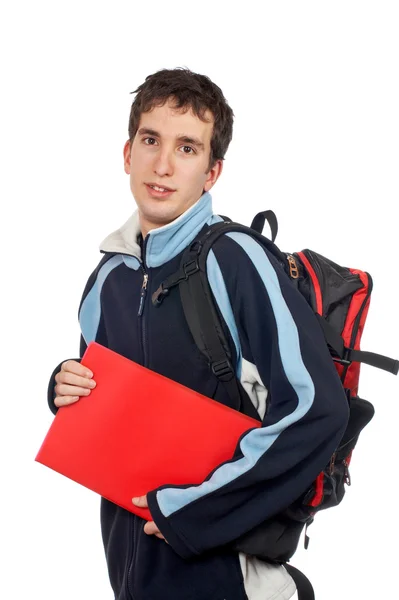Sırt çantası ile genç bir öğrenci — Stok fotoğraf