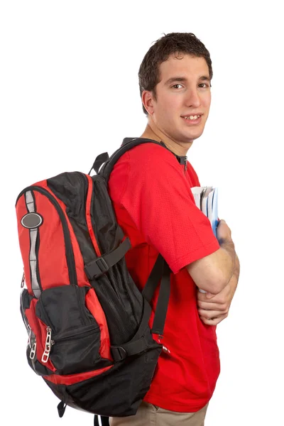 Junge Studentin mit Rucksack — Stockfoto