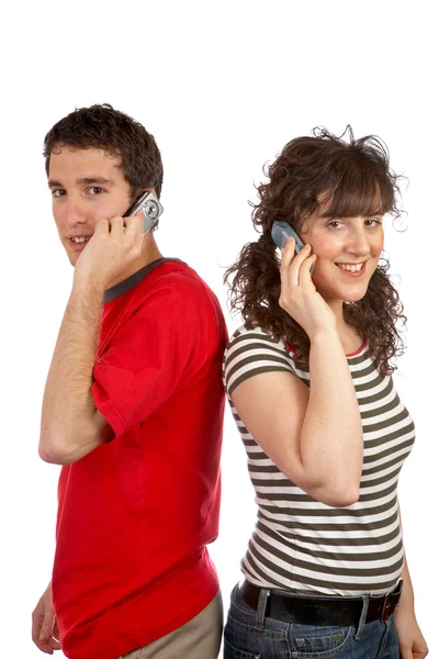 Conversando com telefone — Fotografia de Stock