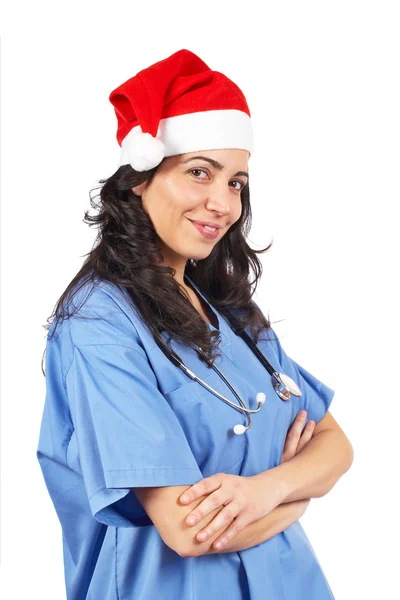 Vrouwelijke arts Kerstmis — Stockfoto