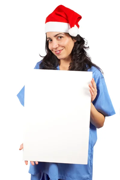 Kvinnliga läkare håller banner — Stockfoto